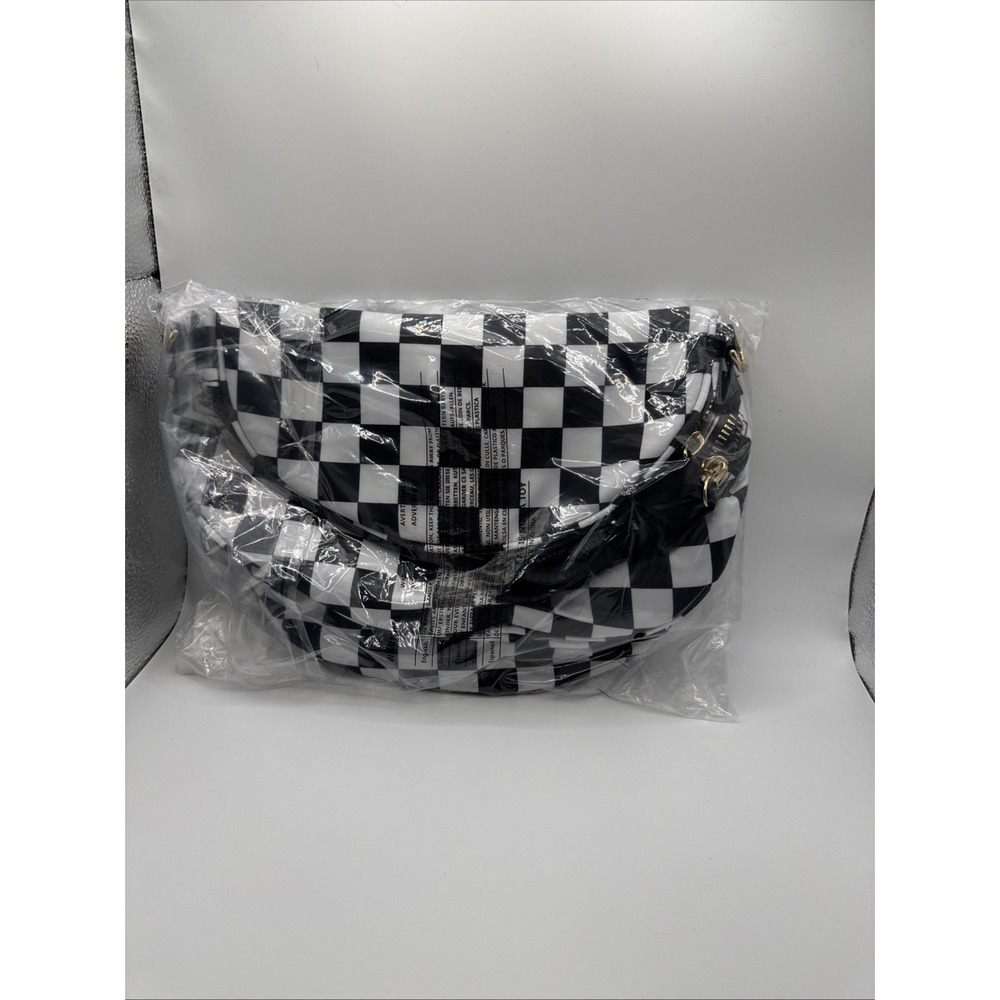 Sealed Unbranded Large Checkered Fanny Pack Bag #995